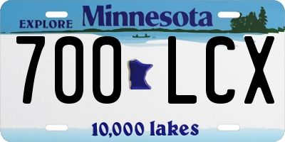 MN license plate 700LCX