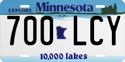 MN license plate 700LCY