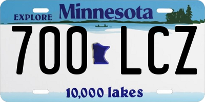 MN license plate 700LCZ