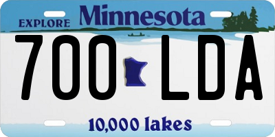 MN license plate 700LDA