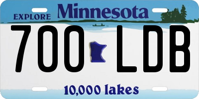 MN license plate 700LDB