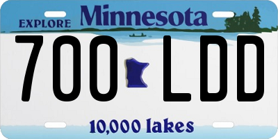 MN license plate 700LDD