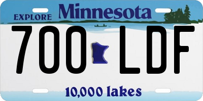 MN license plate 700LDF
