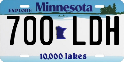 MN license plate 700LDH