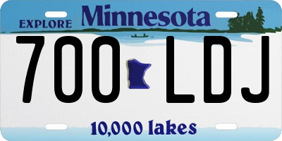 MN license plate 700LDJ