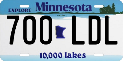 MN license plate 700LDL