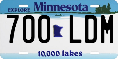 MN license plate 700LDM