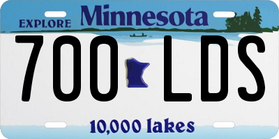 MN license plate 700LDS