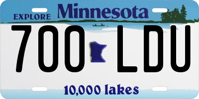 MN license plate 700LDU
