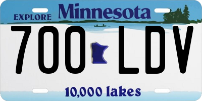 MN license plate 700LDV
