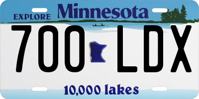 MN license plate 700LDX