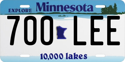 MN license plate 700LEE