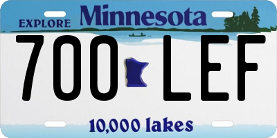 MN license plate 700LEF