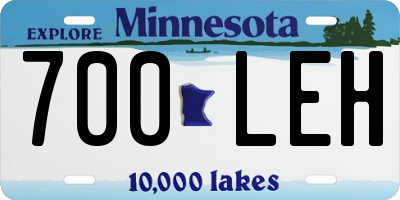 MN license plate 700LEH
