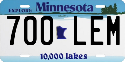 MN license plate 700LEM