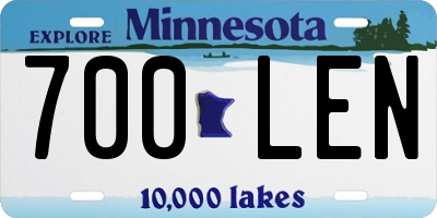 MN license plate 700LEN