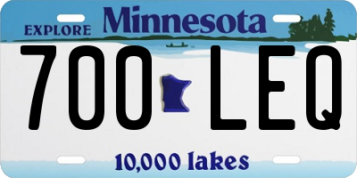MN license plate 700LEQ