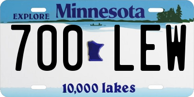 MN license plate 700LEW