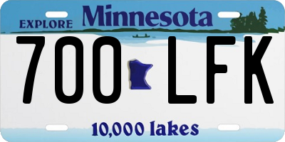 MN license plate 700LFK