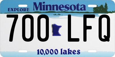 MN license plate 700LFQ
