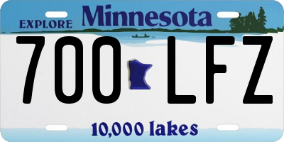 MN license plate 700LFZ