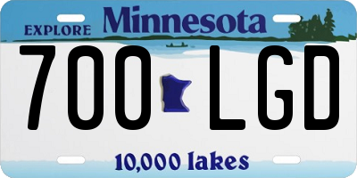 MN license plate 700LGD