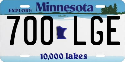 MN license plate 700LGE