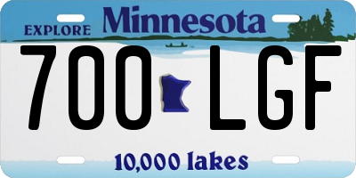 MN license plate 700LGF