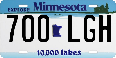 MN license plate 700LGH
