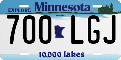 MN license plate 700LGJ