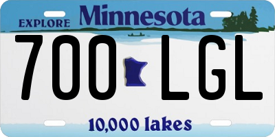 MN license plate 700LGL