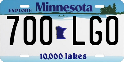 MN license plate 700LGO