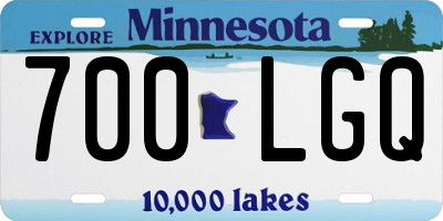 MN license plate 700LGQ