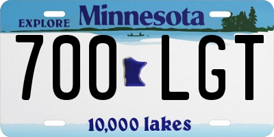MN license plate 700LGT