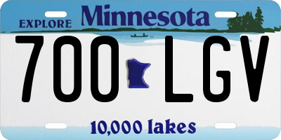 MN license plate 700LGV