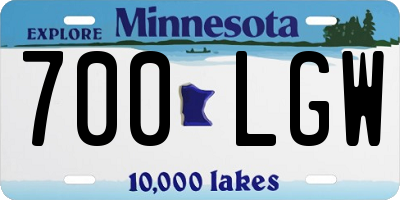MN license plate 700LGW