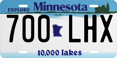 MN license plate 700LHX