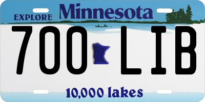 MN license plate 700LIB