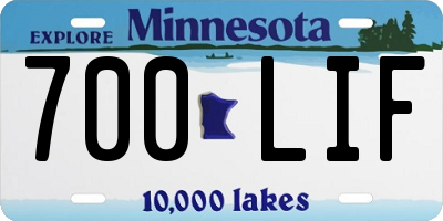MN license plate 700LIF