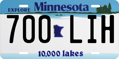 MN license plate 700LIH