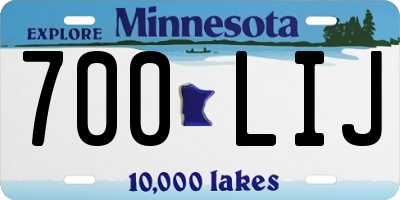 MN license plate 700LIJ
