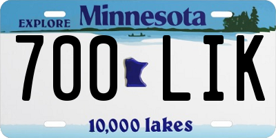MN license plate 700LIK