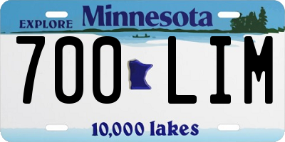 MN license plate 700LIM