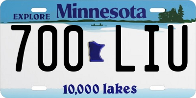 MN license plate 700LIU