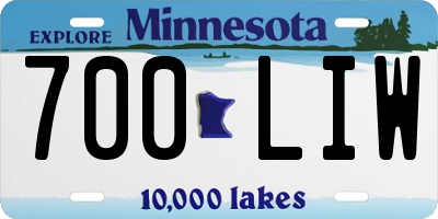 MN license plate 700LIW