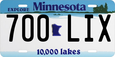 MN license plate 700LIX