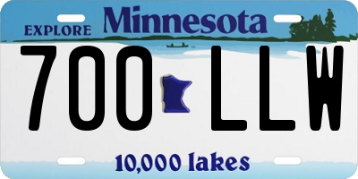 MN license plate 700LLW