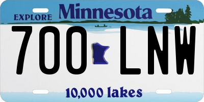 MN license plate 700LNW