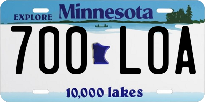 MN license plate 700LOA