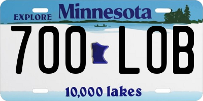 MN license plate 700LOB